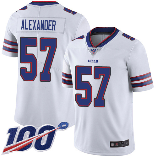 Men Buffalo Bills 57 Lorenzo Alexander White Vapor Untouchable Limited Player 100th Season NFL Jersey